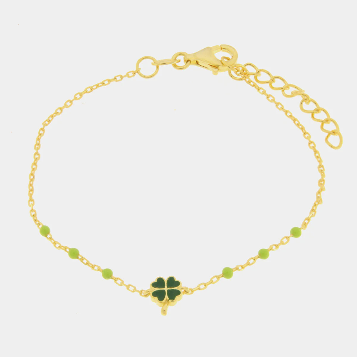 Bracciale in argento oro con ciondolo quadrifoglio | Rohome