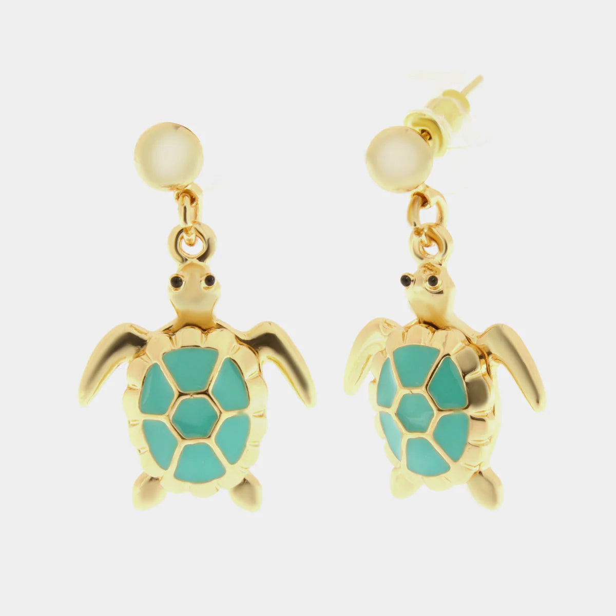 Orecchini in metallo con pendente tartaruga | Rohome