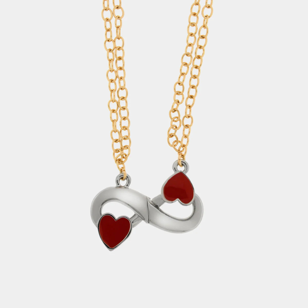 Set 2 collane in metallo con infinito e cuore | Rohome