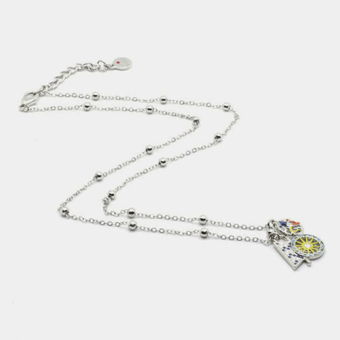 Collana in Metallo placcata argento con carretto siciliano | Rohome