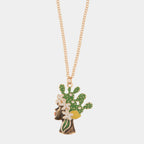 Collana in metallo con pendente testa di moro lei verde | Rohome