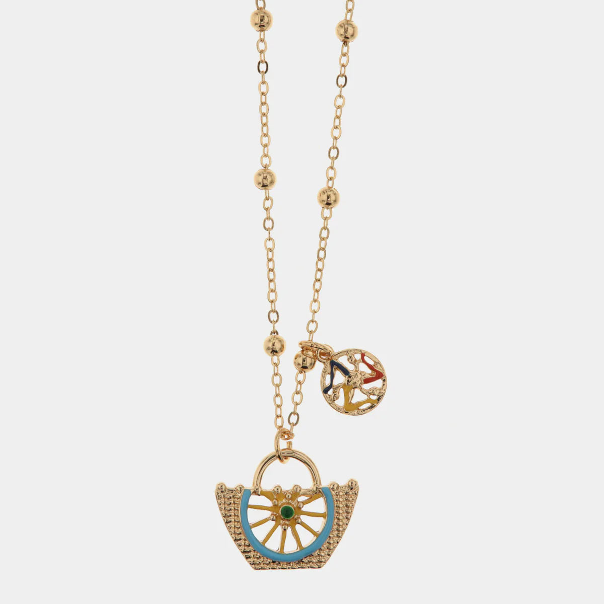 Collana in metallo con coffa Siciliana e trinacria | Rohome