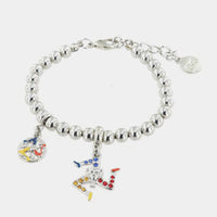 Bracciale in Metallo rodio con pendente a forma di trinacria | Rohome