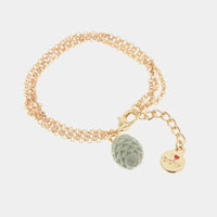 Bracciale in Metallo con pendente pigna siciliana grigia | Rohome