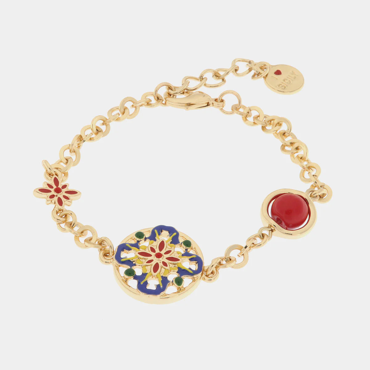 Bracciale in Metallo con maiolica siciliana | Rohome