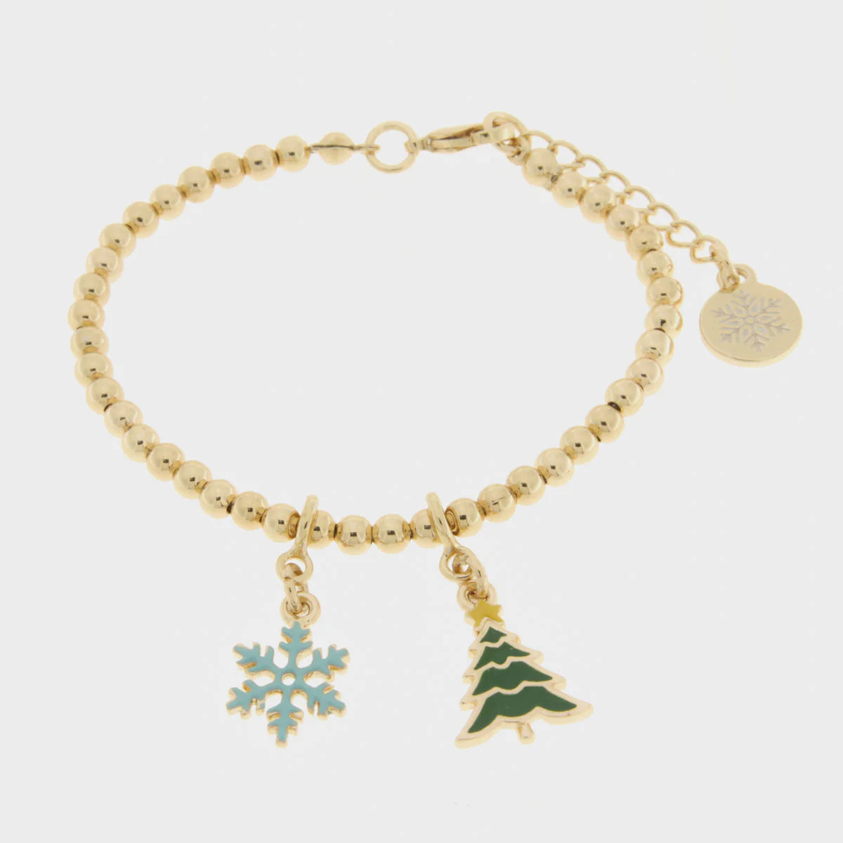 Bracciale in Metallo con fiocco di neve ed albero di natale | Rohome