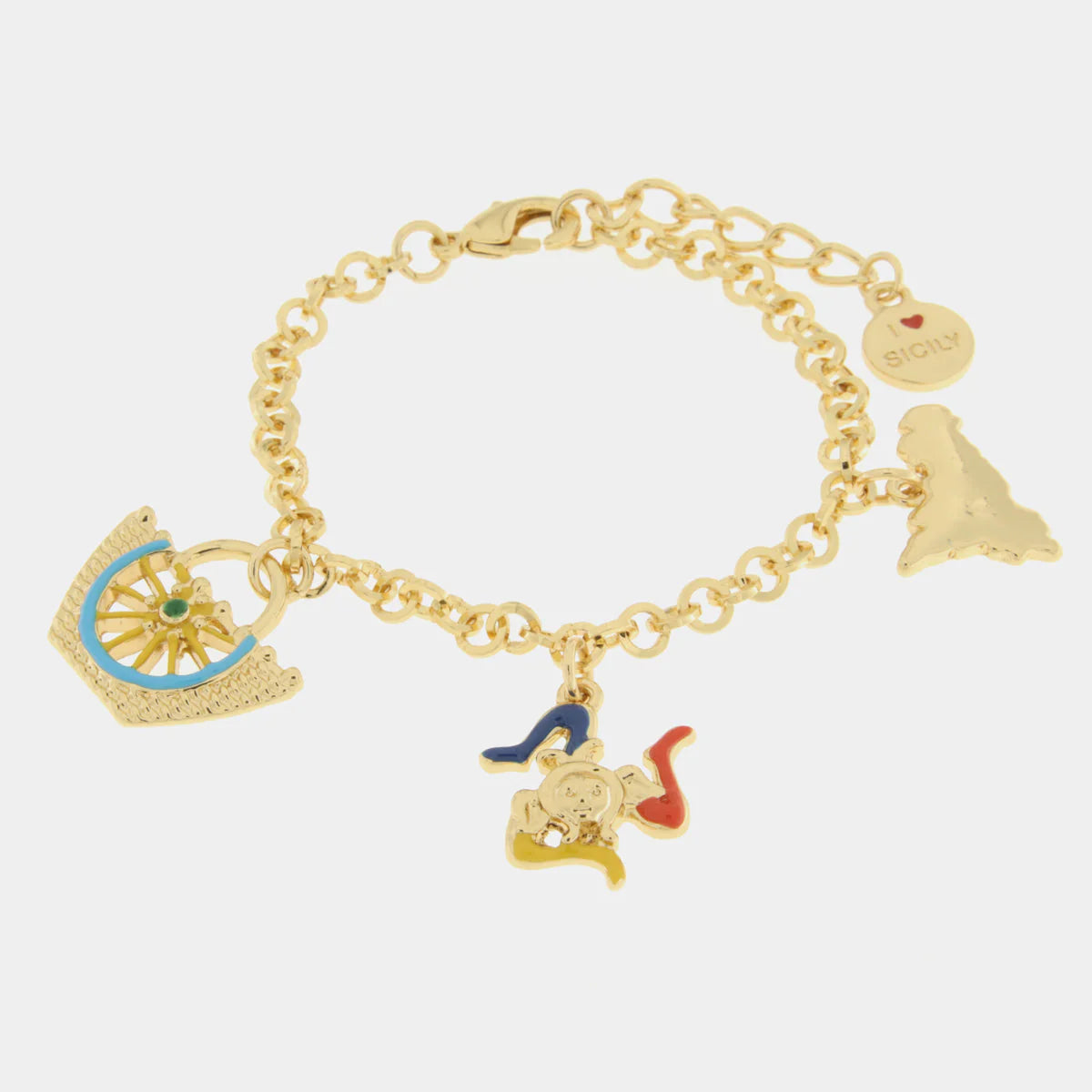 Bracciale in Metallo con coffa,  sicilia e trinacria | Rohome