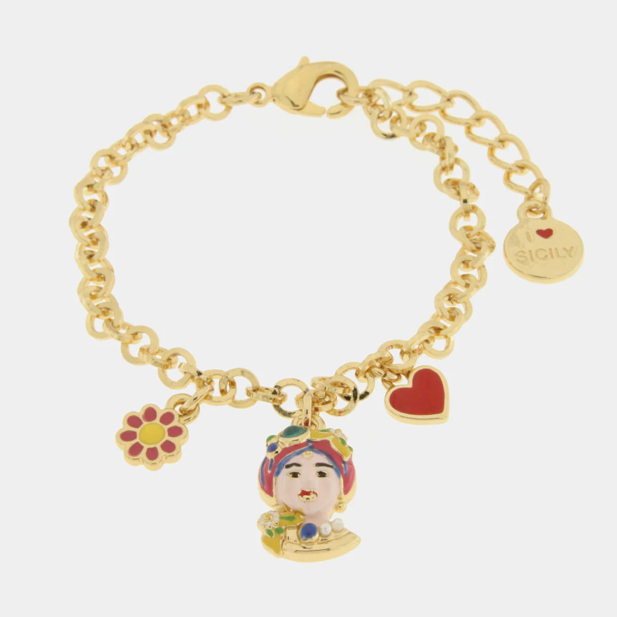 Bracciale in Metallo oro con charm testa di moro donna | Rohome