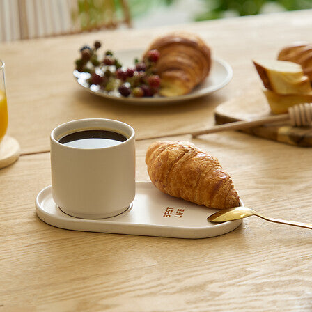 Set 2 Mug da caffè o capuccino con piattino | Rohome