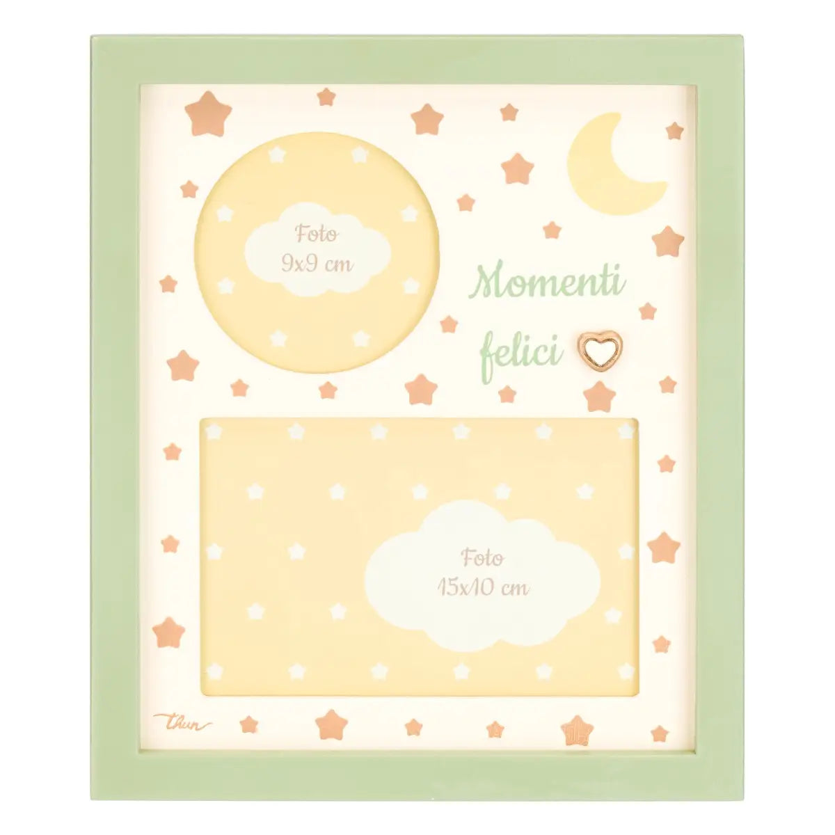 Thun - Cornice portafoto baby doppia verde | Rohome