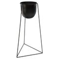 cache pot in metallo nero con base | Rohome | Rohome