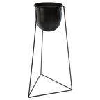 cache pot in metallo nero con base | Rohome | Rohome