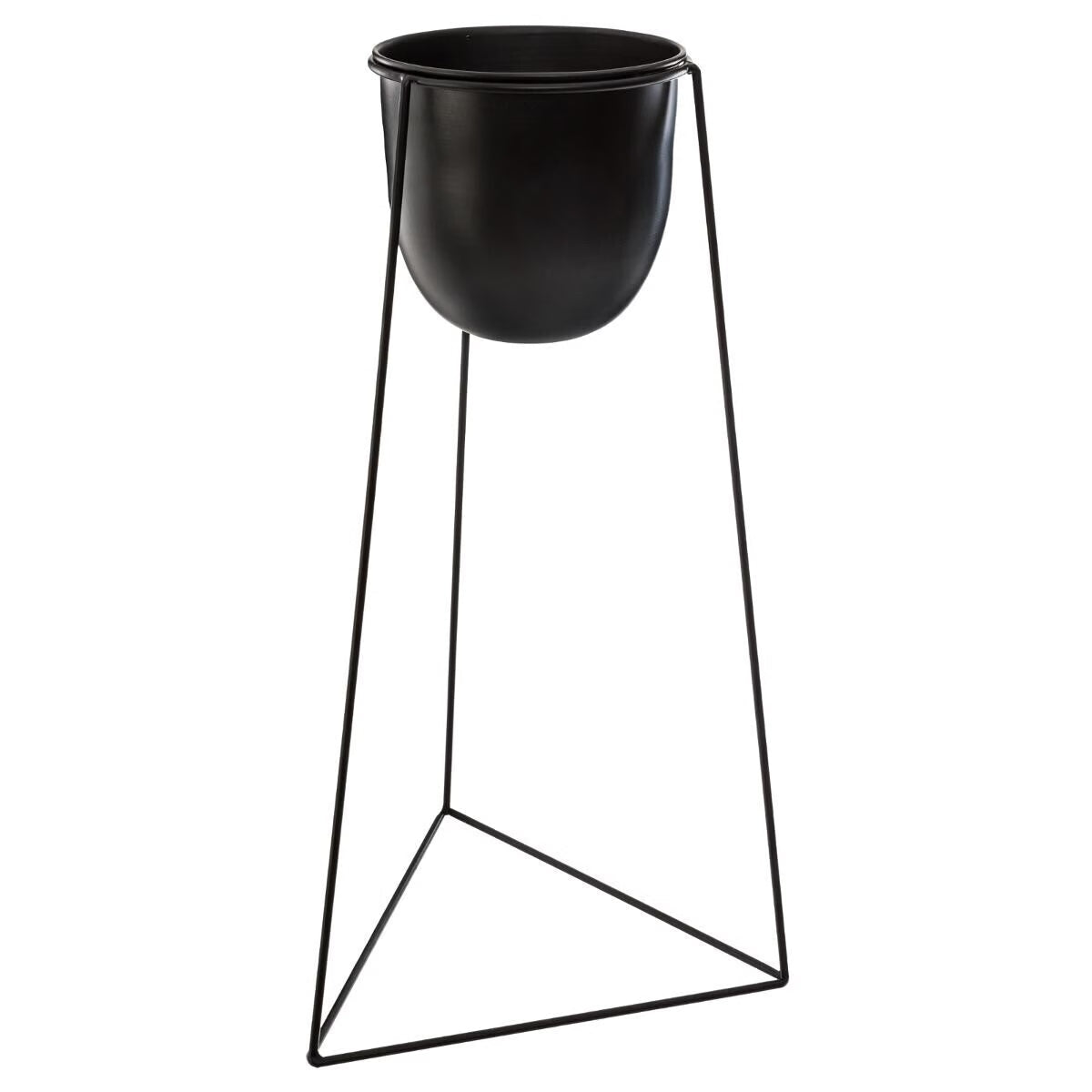 cache pot in metallo nero con base | Rohome | Rohome