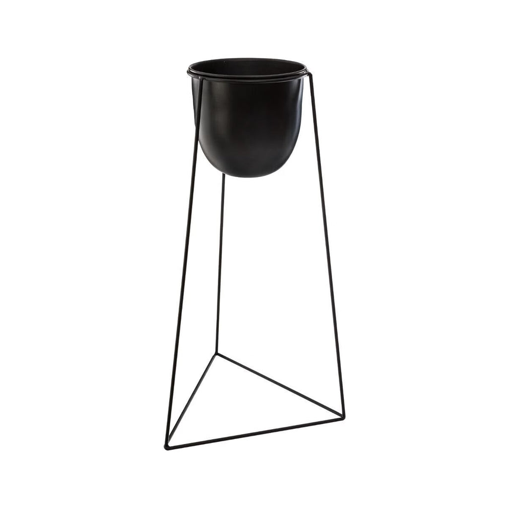cache pot in metallo nero con base | Rohome | Rohome