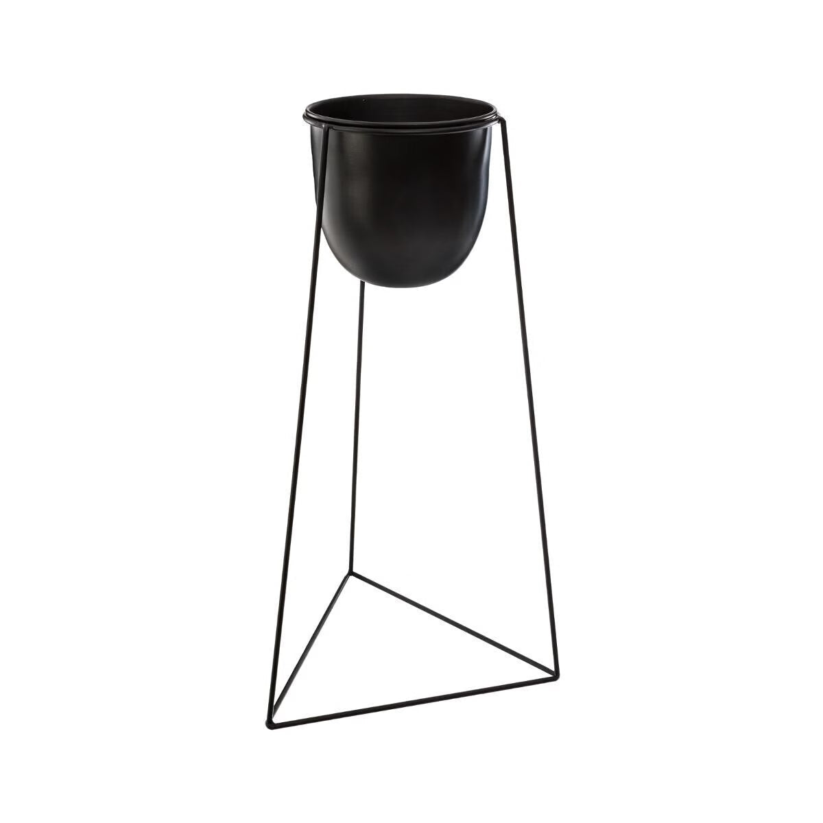 cache pot in metallo nero con base | Rohome | Rohome
