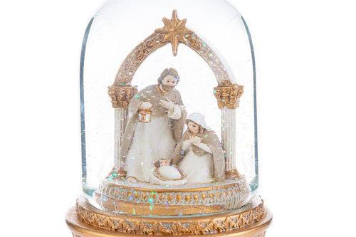 Campana in vetro con sacra famiglia in resina | Rohome | Rohome