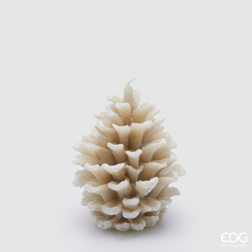 Candela natalizia Edg a forma di Pigna beige H. 13,5cm | Rohome | Rohome