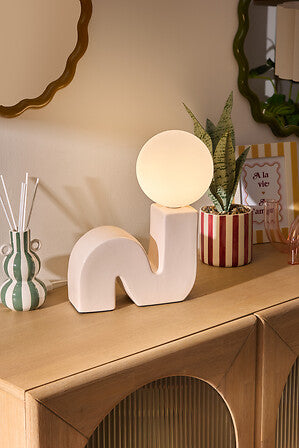 Lampada da tavolo in terracotta moderna onda | rohome