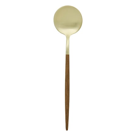 Set 24 posate acciaio inossidabile colore oro e legno | rohome