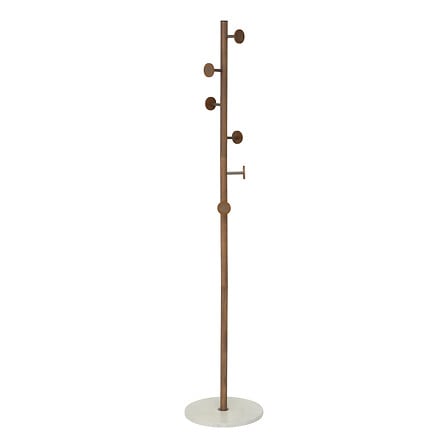 Appendiabiti in legno, acciaio e marmo h.175cm | rohome