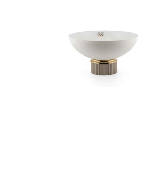 Centrotavola alzata grande bianca in ceramica e vetro | Rohome | Rohome