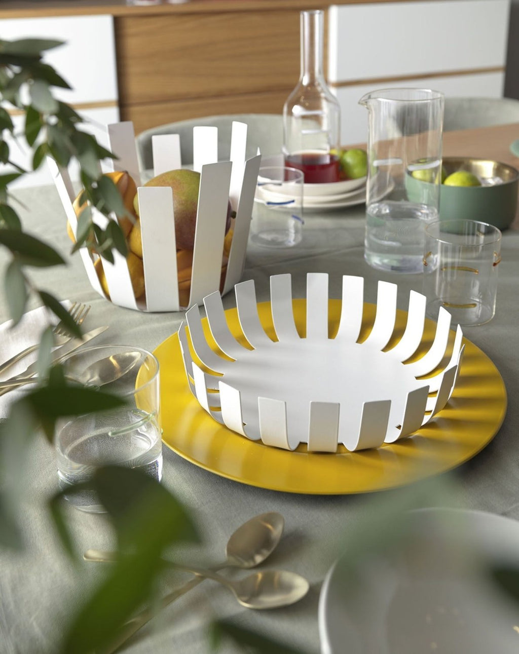 Centrotavola in metallo bianco d. 25cm | Rohome | Rohome