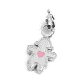 Marlù - Charm silver  bimba cuore smalto rosa | Rohome