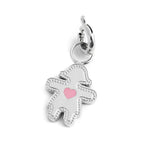 Marlù - Charm silver  bimba cuore smalto rosa | Rohome