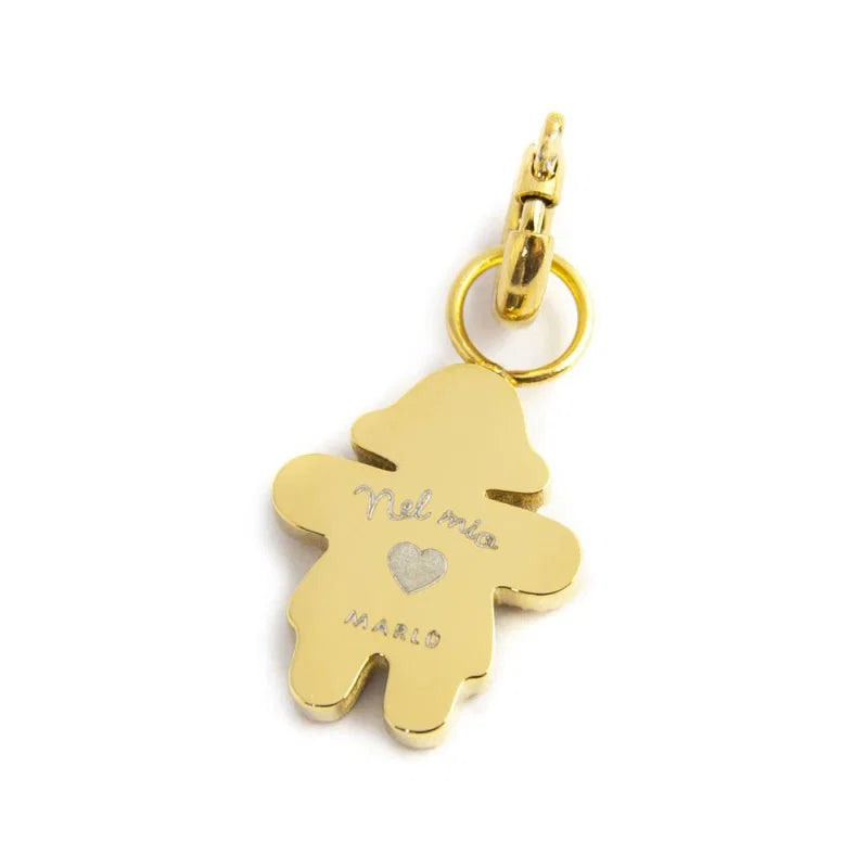 Marlù - Charm gold bimba cuore smalto rosa | Rohome