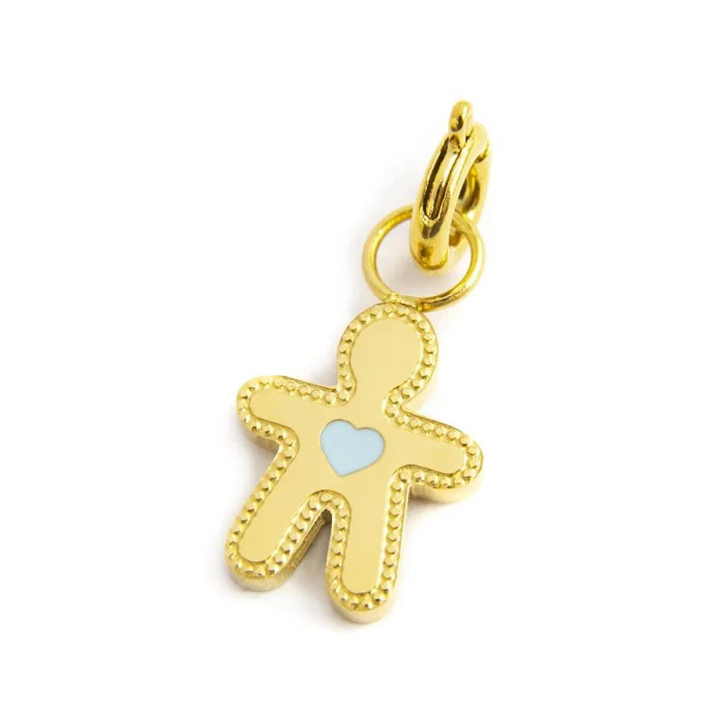 Marlù - Charm oro bimbo cuore smalto azzurro | Rohome
