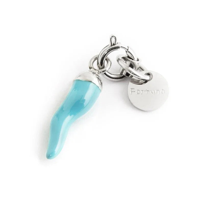 Marlù - Charm corno 17mm azzurro | Rohome