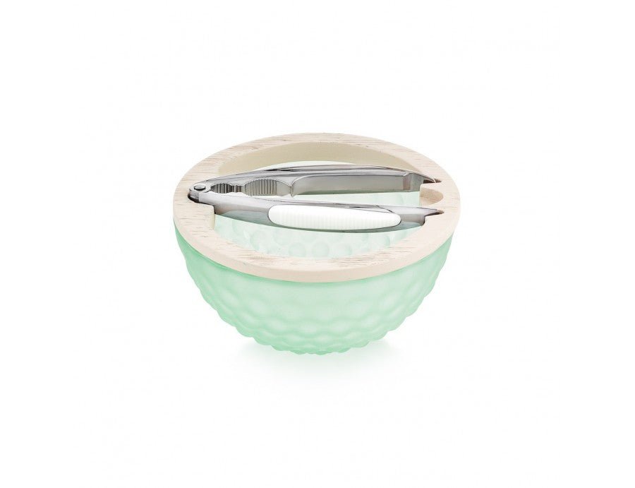 Ciotola in vetro noci con rompinoci rosa verde bubble | Rohome | Rohome