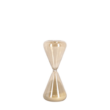 Clessidra kronos in vetro ambra bianco h.15cm | Rohome | Rohome