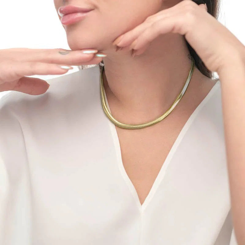 Marlù - Collana Catena Snake in Acciaio PVD Oro | Rohome