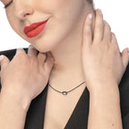 Marlù - Collana regolabile con nodo catena snake nero  | Rohome