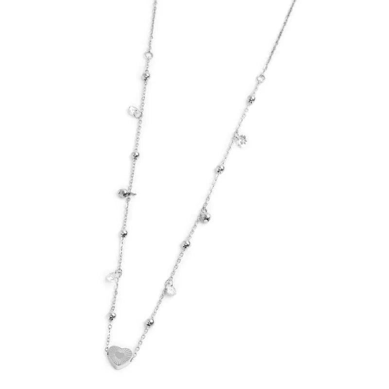 Marlù - Collana con Cuore in Madreperla, zirconi | Rohome