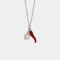 Collana in Argento con corno portafortuna e quadrifoglio | Rohome | Rohome