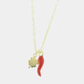 Collana in Argento placcata oro con corno portafortuna | Rohome | Rohome