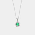 Collana in Argento con zirconi trasparente e verde | Rohome | Rohome