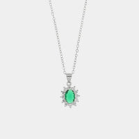 Collana in Argento con zirconi trasparente e verde | Rohome - Rohome