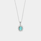 Collana in Argento con zirconi trasparente ed azzurro | Rohome - Rohome