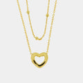 Collana in Argento cuore con doppia catena e zirconi | Rohome | Rohome