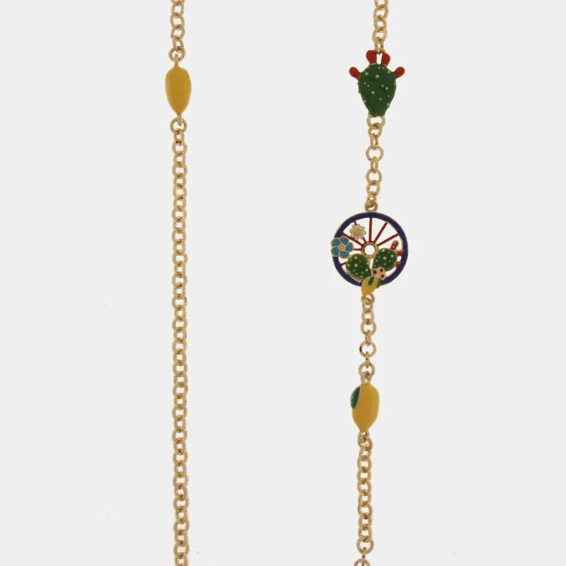 Collana in Metallo con fico d'india, limoni | Rohome | Rohome