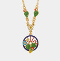 Collana in metallo con ruota siciliana e cactus corta | Rohome | Rohome