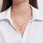 Collana in metallo con testa di moro e perle rosa | Rohome | Rohome