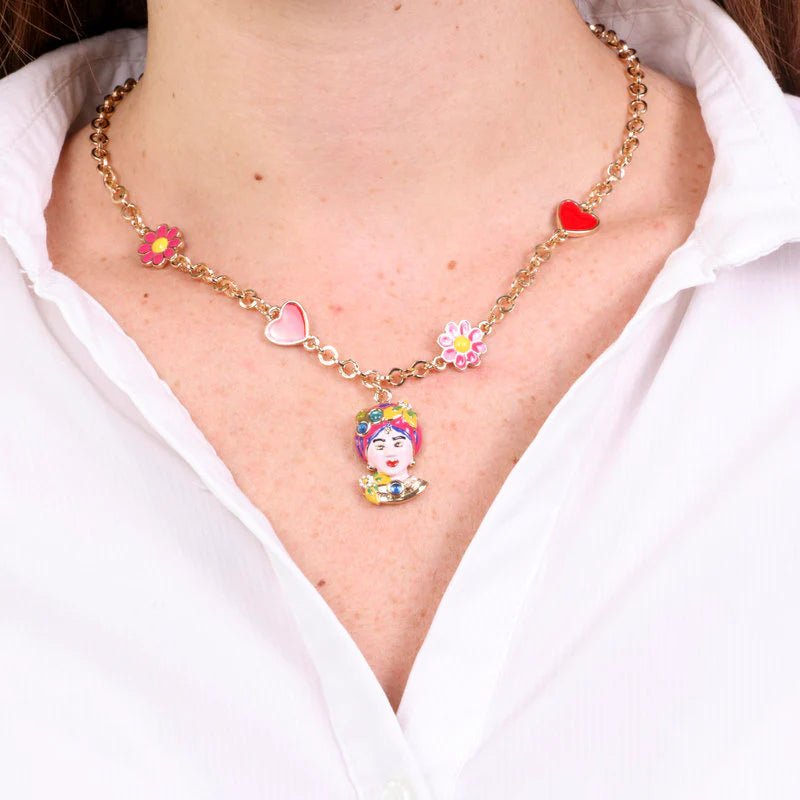 Collana in metallo con testa di moro gialla | Rohome | Rohome