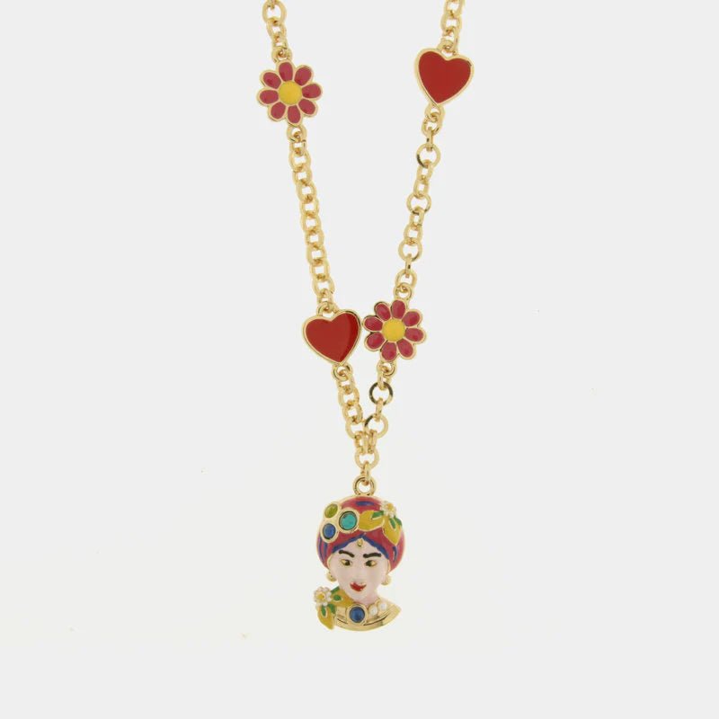 Collana in metallo con testa di moro gialla | Rohome | Rohome