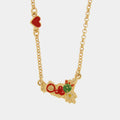 Collana in metallo Sicilia con cactus e cuore rosso | Rohome | Rohome