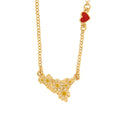 Collana in metallo Sicilia con margherita e cuore rosso | Rohome | Rohome