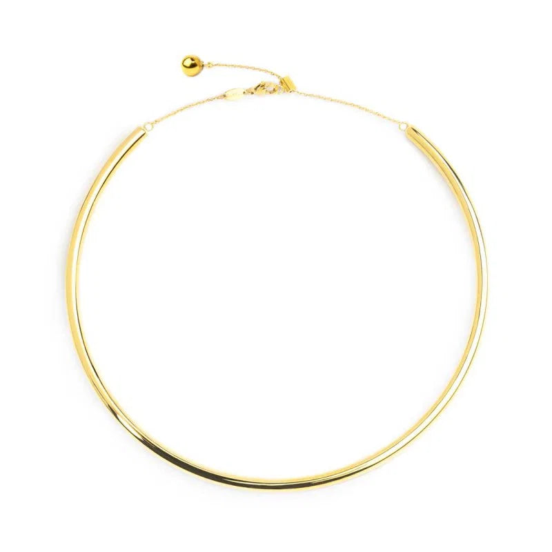 Marlù - Collana tubolare a sezione tonda gold | Rohome